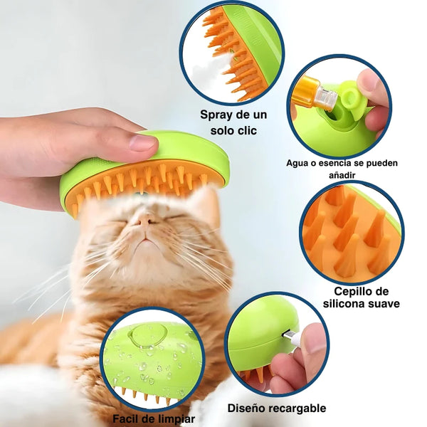 Cepillo de mascota vapor único