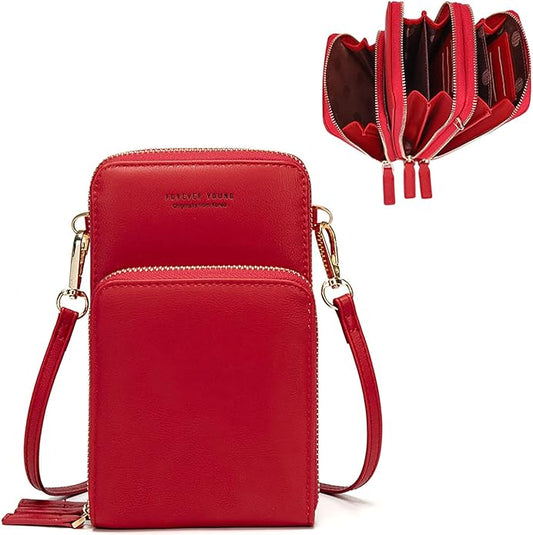 CARTERA PARA TELEFONO COLOR ROJO(UNICO COLOR)