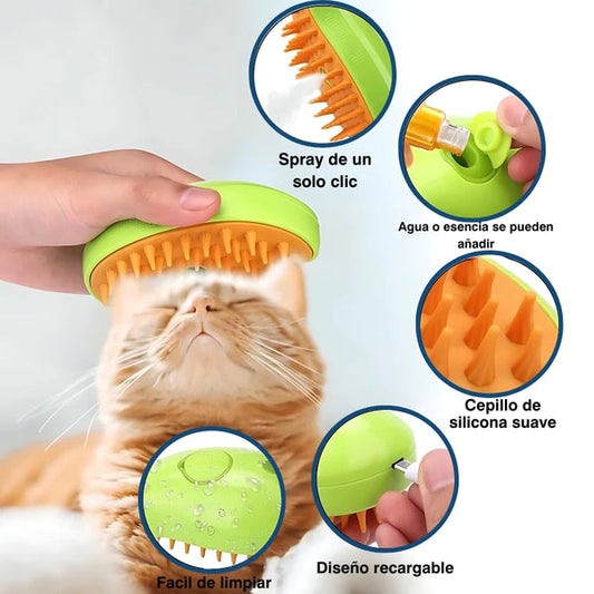 Cepillo de mascota vapor único